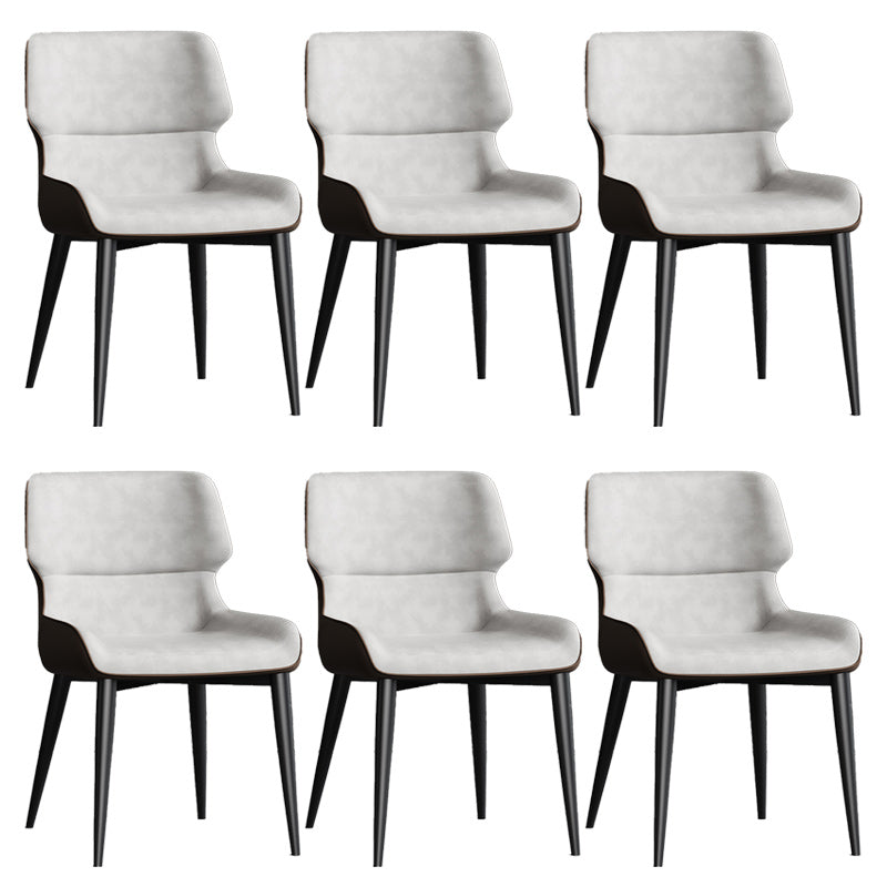 Contemporary Leather Side Chair Wingback Side Chair for Dining Room