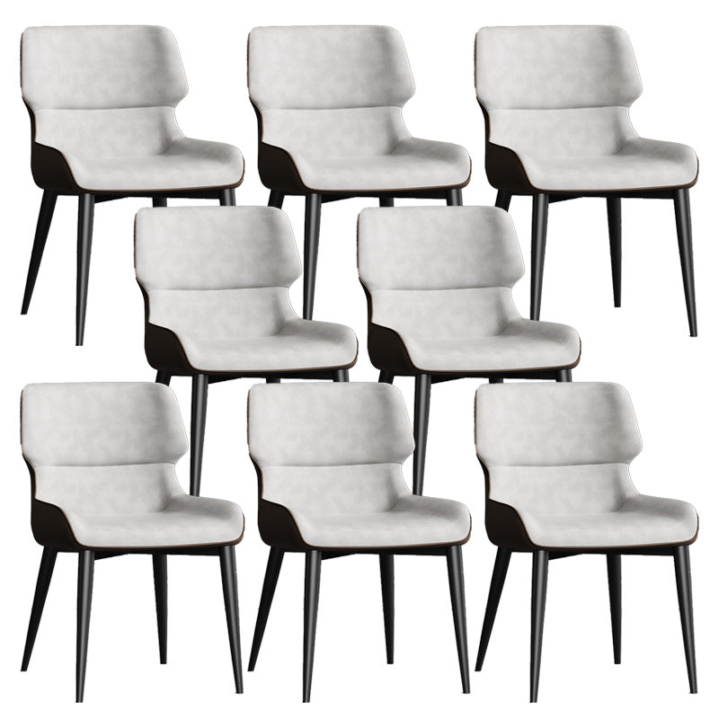 Contemporary Leather Side Chair Wingback Side Chair for Dining Room