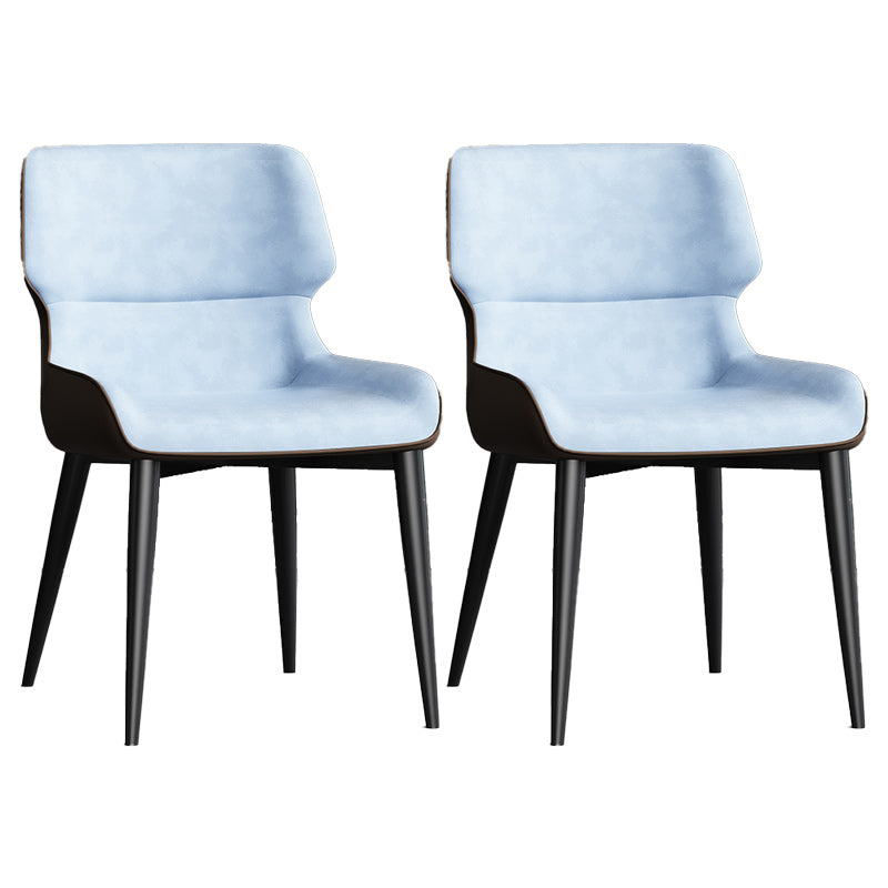 Contemporary Leather Side Chair Wingback Side Chair for Dining Room