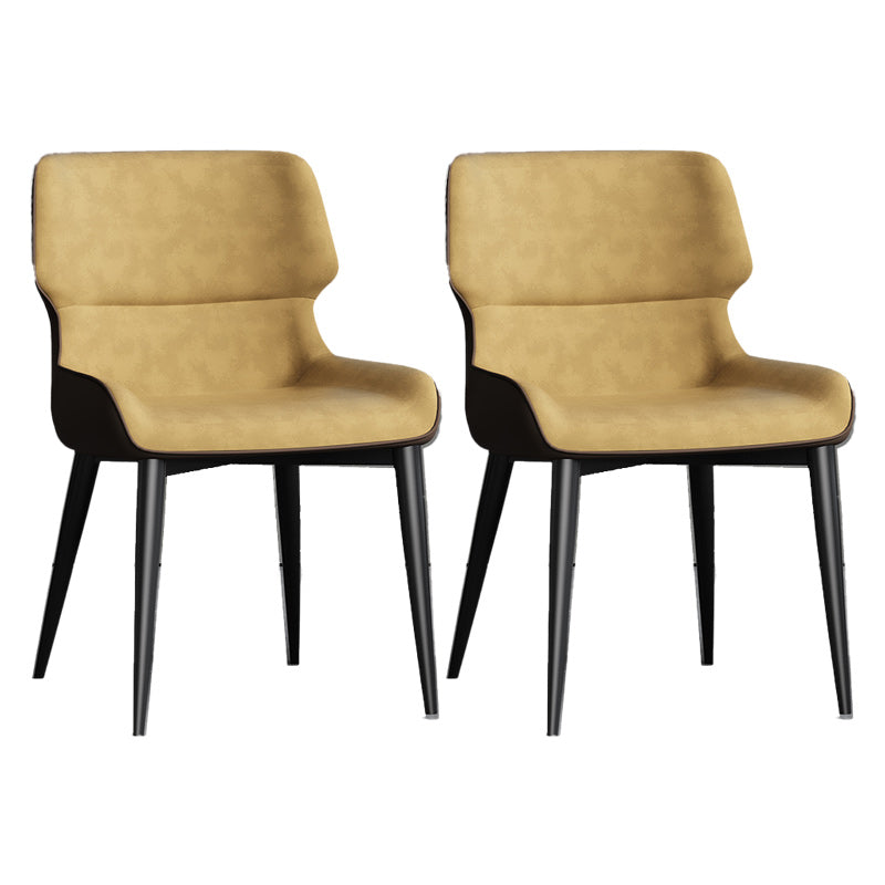 Contemporary Leather Side Chair Wingback Side Chair for Dining Room