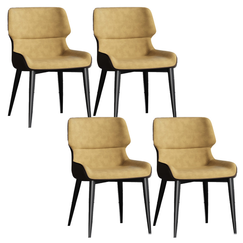 Contemporary Leather Side Chair Wingback Side Chair for Dining Room