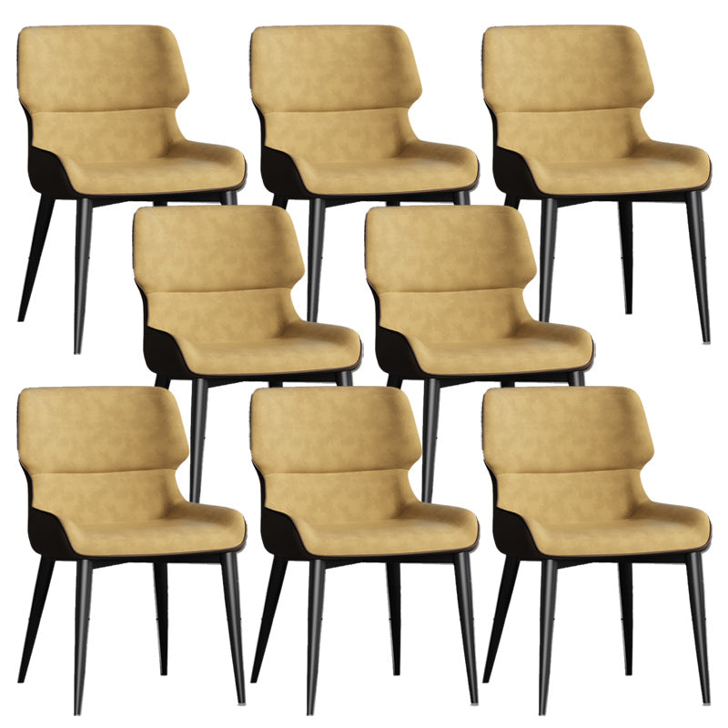 Contemporary Leather Side Chair Wingback Side Chair for Dining Room