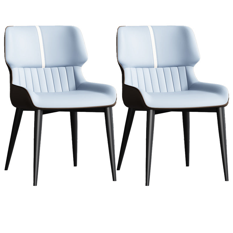 Contemporary Leather Side Chair Wingback Side Chair for Dining Room