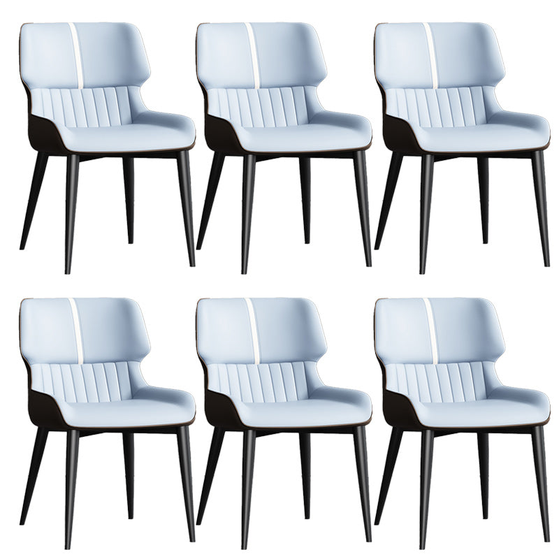 Contemporary Leather Side Chair Wingback Side Chair for Dining Room