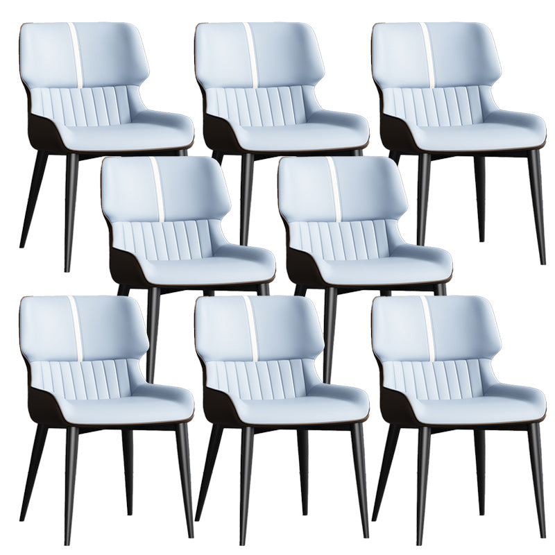 Contemporary Leather Side Chair Wingback Side Chair for Dining Room