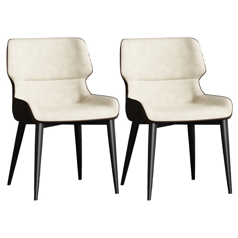 Contemporary Leather Side Chair Wingback Side Chair for Dining Room