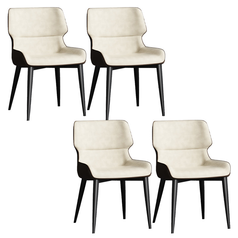 Contemporary Leather Side Chair Wingback Side Chair for Dining Room