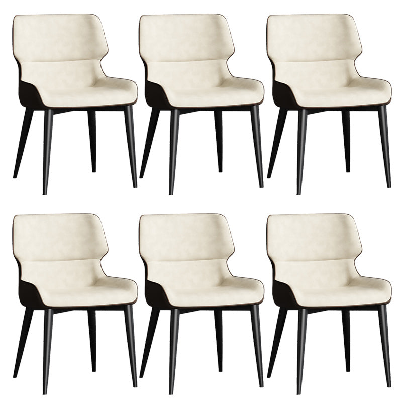 Contemporary Leather Side Chair Wingback Side Chair for Dining Room