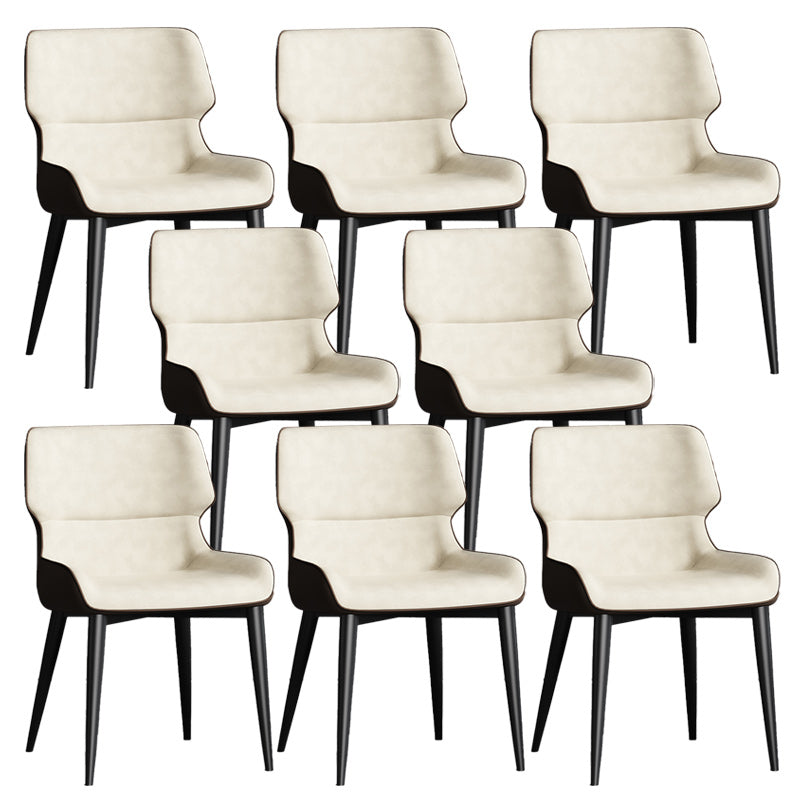 Contemporary Leather Side Chair Wingback Side Chair for Dining Room