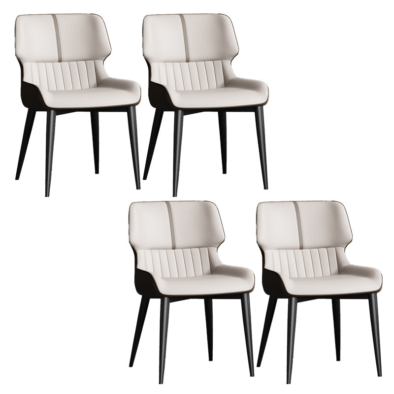 Contemporary Leather Side Chair Wingback Side Chair for Dining Room