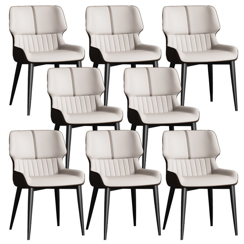 Contemporary Leather Side Chair Wingback Side Chair for Dining Room