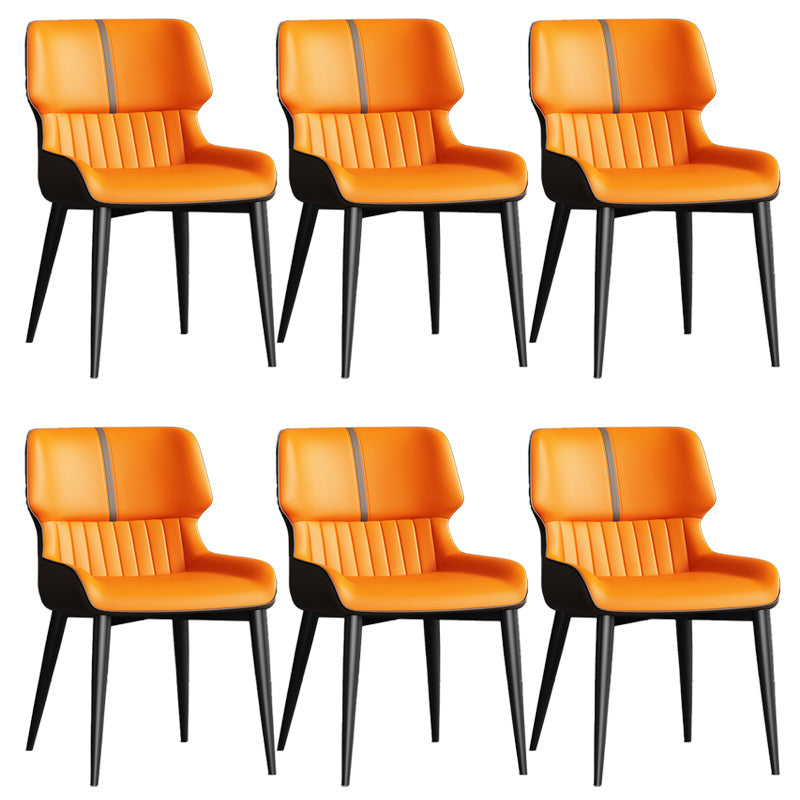 Contemporary Leather Side Chair Wingback Side Chair for Dining Room