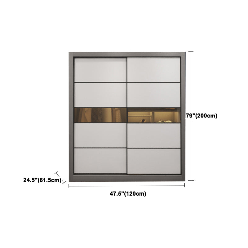 Contemporary Style Wooden Wardrobe White Colour Soft Close Door Wardrobe Closet