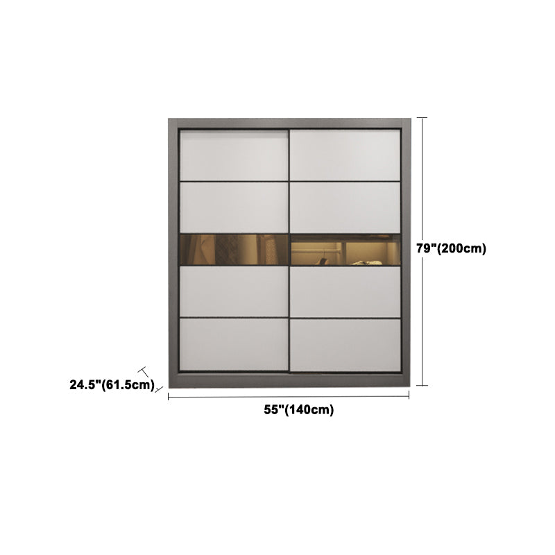 Contemporary Style Wooden Wardrobe White Colour Soft Close Door Wardrobe Closet