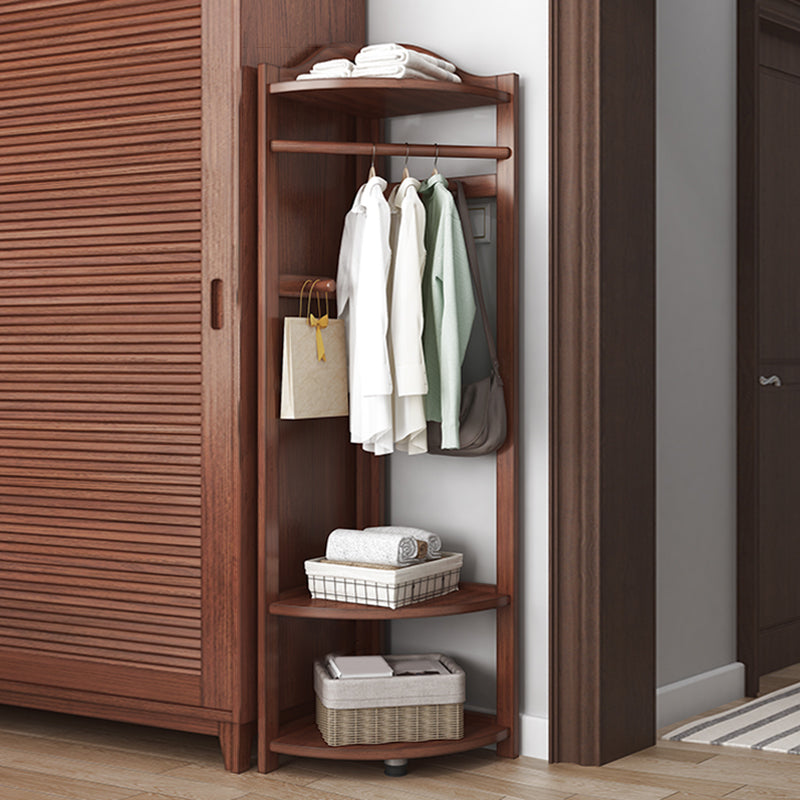 Modern Style Open Armoire Pine Wood Cabinet with Clothing Rod