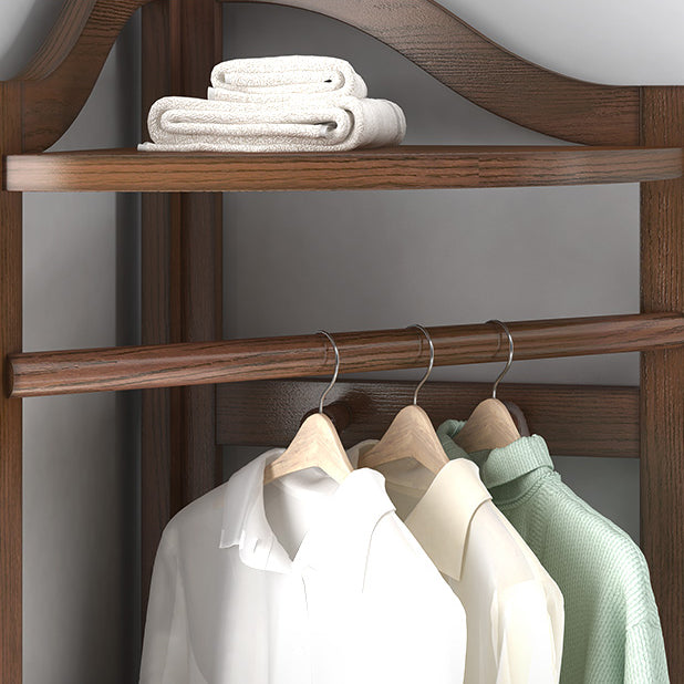 Modern Style Open Armoire Pine Wood Cabinet with Clothing Rod