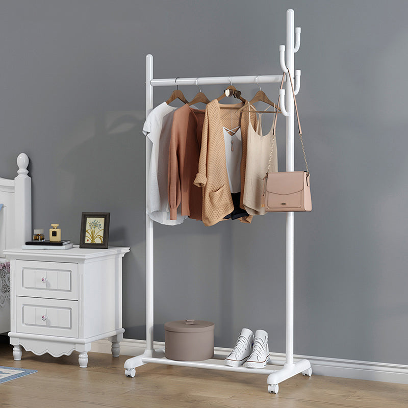 Stainless Steel Open Armoire Contemporary Style Cabinet with Clothing Rod