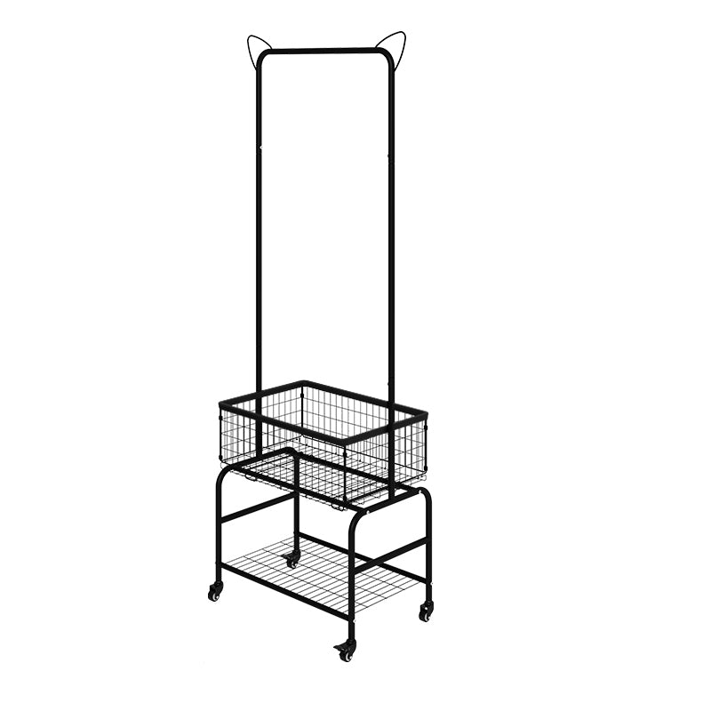 Contemporary Style Wardrobe Metal Open Wardrobe with Wheels for Home