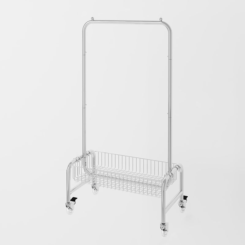 Contemporary Style Wardrobe Metal Open Wardrobe with Wheels for Home