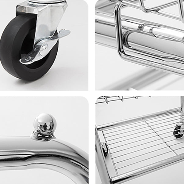 Contemporary Style Wardrobe Metal Open Wardrobe with Wheels for Home