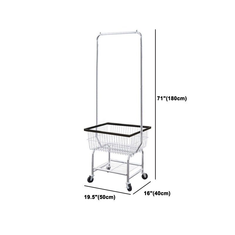 Contemporary Style Wardrobe Metal Open Wardrobe with Wheels for Home