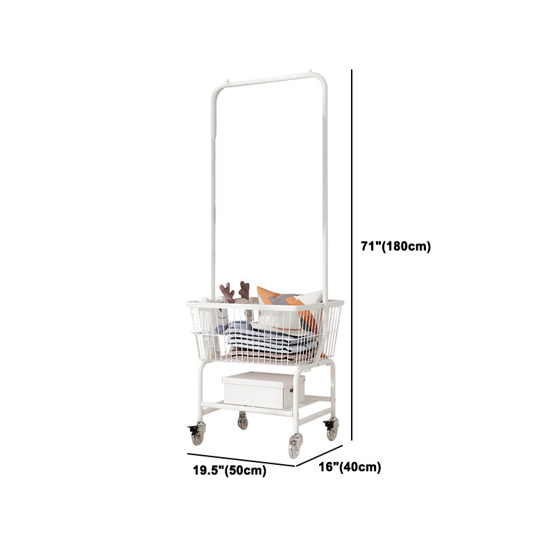 Contemporary Style Wardrobe Metal Open Wardrobe with Wheels for Home