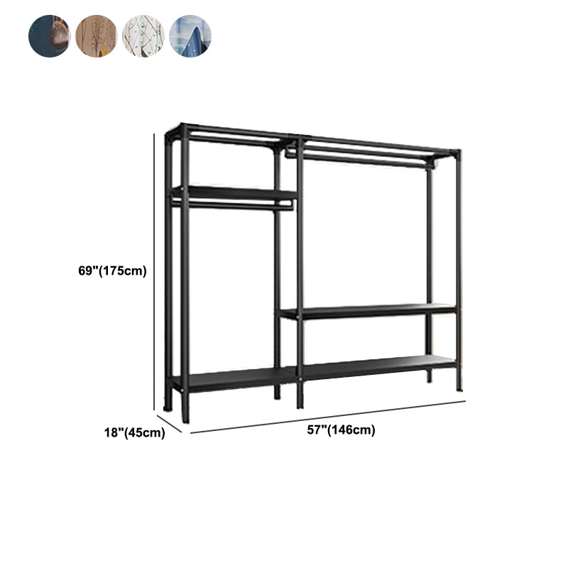 Steel Frame Wardrobe Armoire Contemporary Style Wardrobe Cabinet for Home
