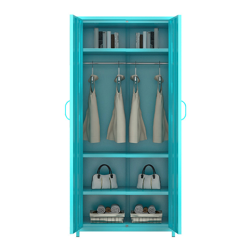 Contemporary Style Wardrobe Cabinet Steel Wardrobe Cabinet with Clothing Rod