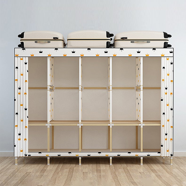 Walnut Wood Frame Wardrobe Armoire Contemporary Style Wardrobe Cabinet for Bedroom