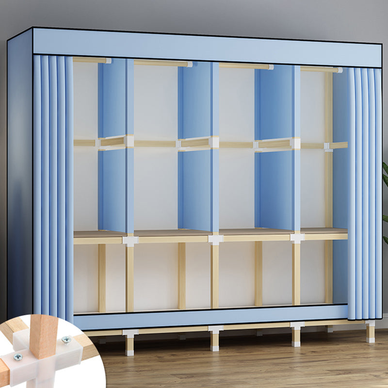 Walnut Wood Frame Wardrobe Armoire Contemporary Style Wardrobe Cabinet for Bedroom