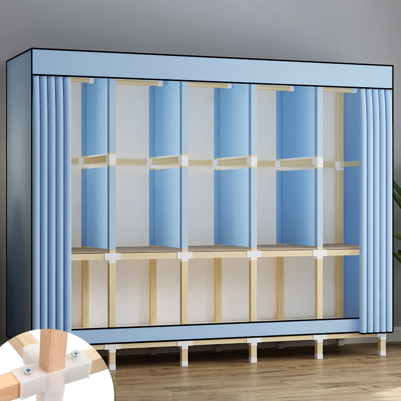 Walnut Wood Frame Wardrobe Armoire Contemporary Style Wardrobe Cabinet for Bedroom