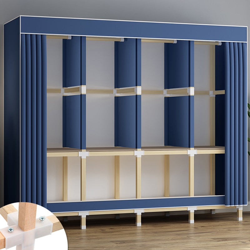 Walnut Wood Frame Wardrobe Armoire Contemporary Style Wardrobe Cabinet for Bedroom