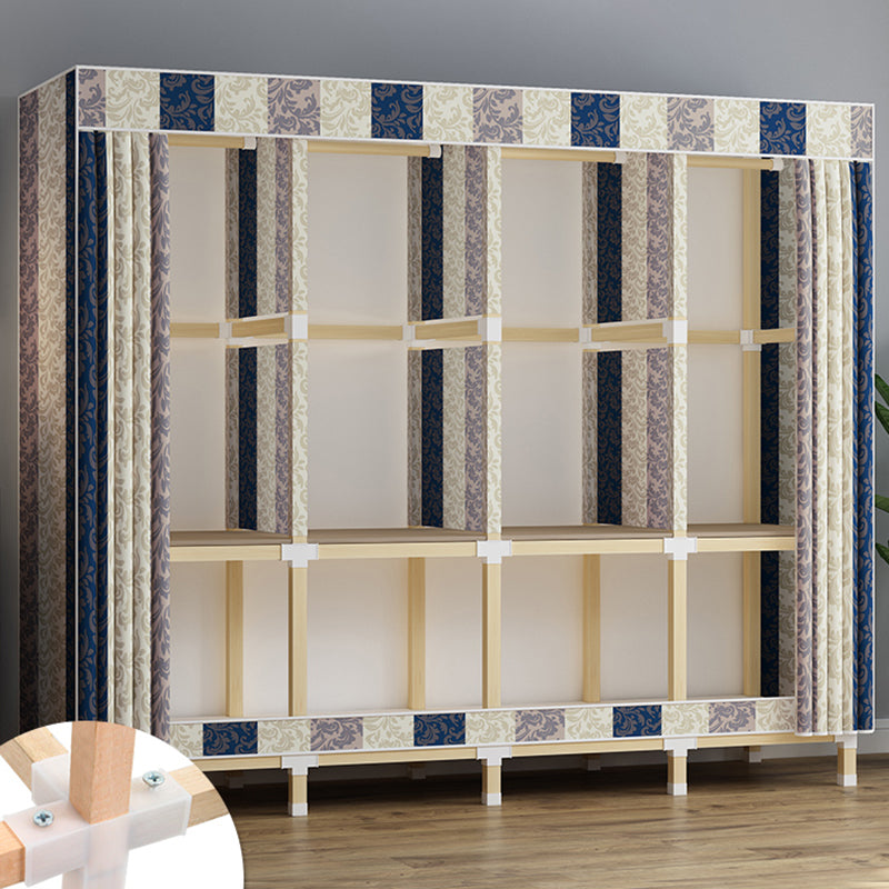 Walnut Wood Frame Wardrobe Armoire Contemporary Style Wardrobe Cabinet for Bedroom