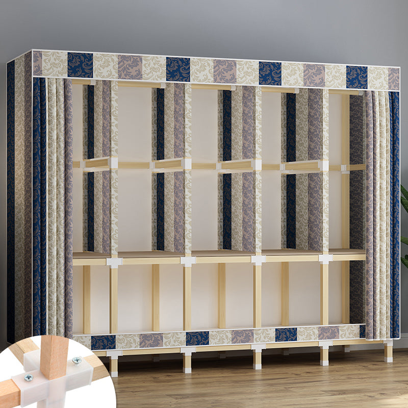 Walnut Wood Frame Wardrobe Armoire Contemporary Style Wardrobe Cabinet for Bedroom