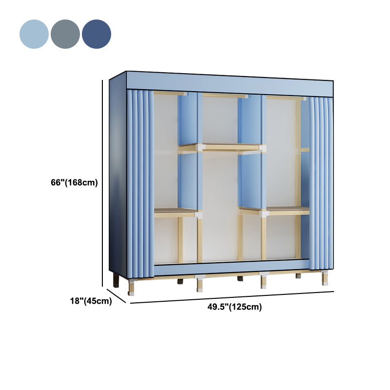Walnut Wood Frame Wardrobe Armoire Contemporary Style Wardrobe Cabinet for Bedroom