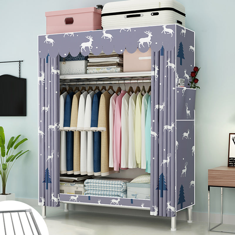 Contemporary Wardrobe Metal 1-Door Wardrobe Closet for Bedroom