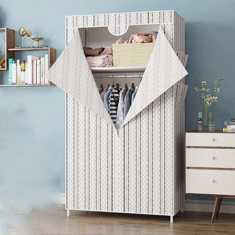 Metal Frame Wardrobe Armoire Contemporary Style Wardrobe Cabinet for Bedroom