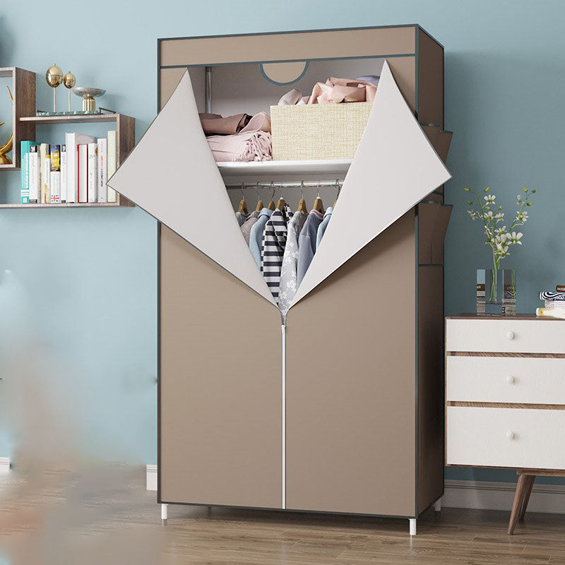 Metal Frame Wardrobe Armoire Contemporary Style Wardrobe Cabinet for Bedroom