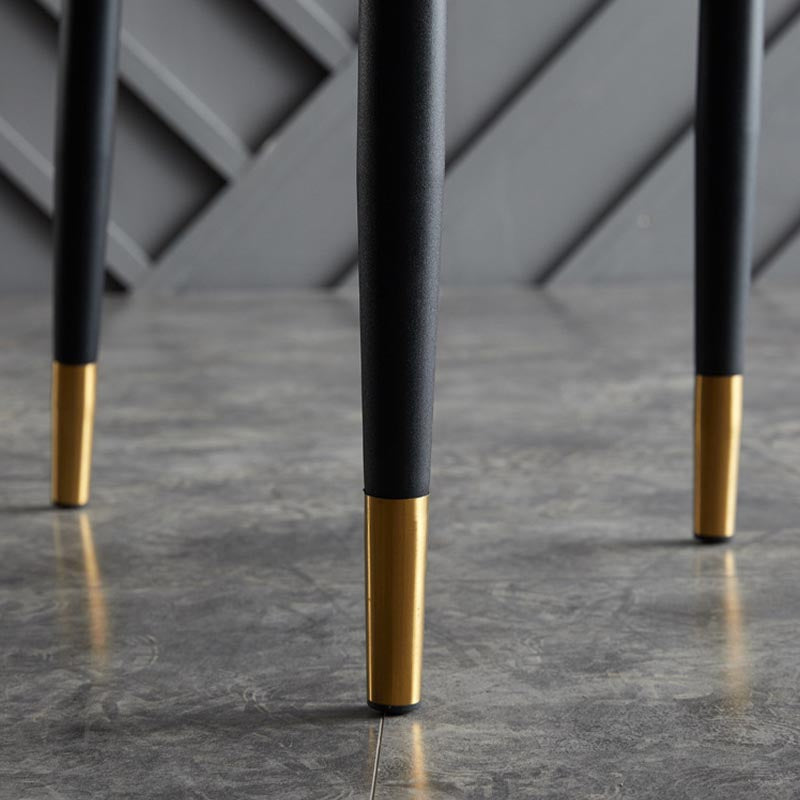 Glam Faux Leather Dining Chair Open Back Dining Side Furniture in Matte Finish for Indoor