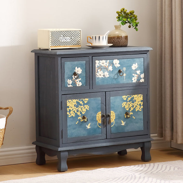 Traditional Style Combo Dresser Bedroom Solid Wood Storage Chest with Drawers and Doors