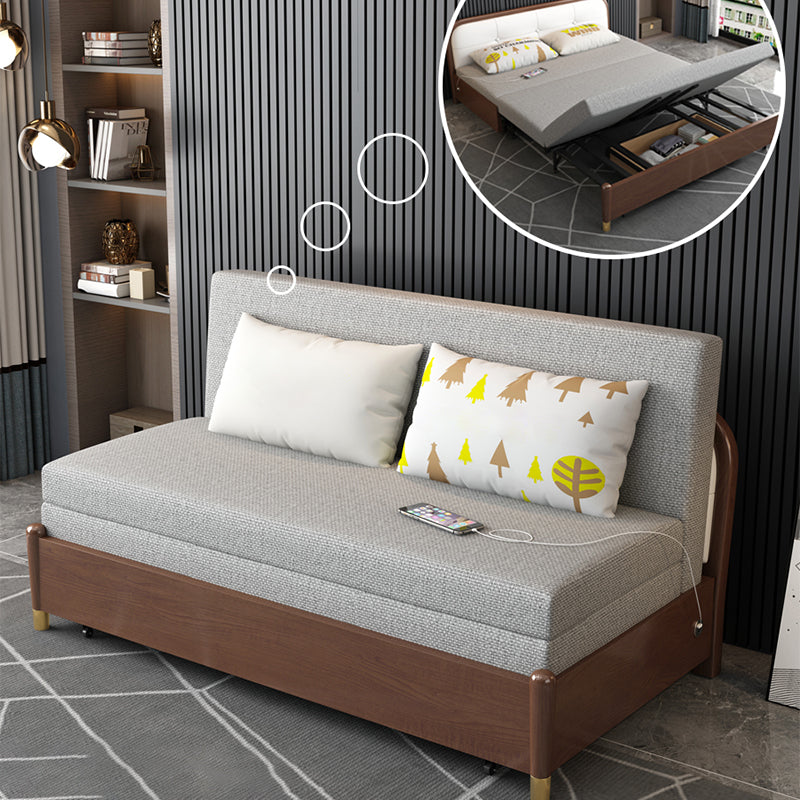 Contemporary Convertible Armless Cotton Blend Bed Sofa Couch