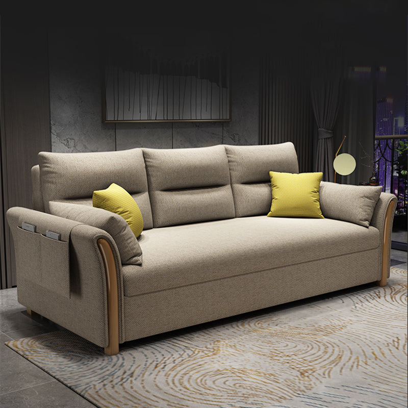 Convertible Contemporary Flared Arm Cotton Blend Bed Sofa Couch