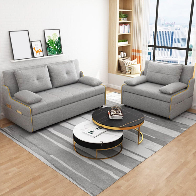 Convertible Contemporary Cotton Blend Bed Sofa Couch in Gray