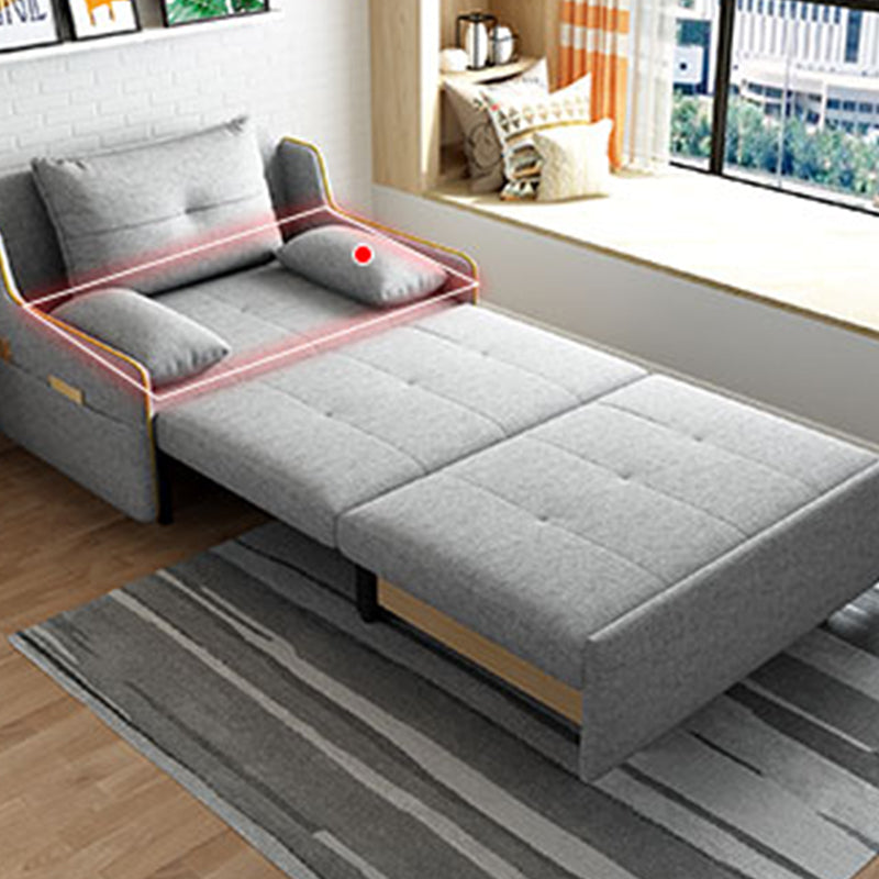 Convertible Contemporary Cotton Blend Bed Sofa Couch in Gray