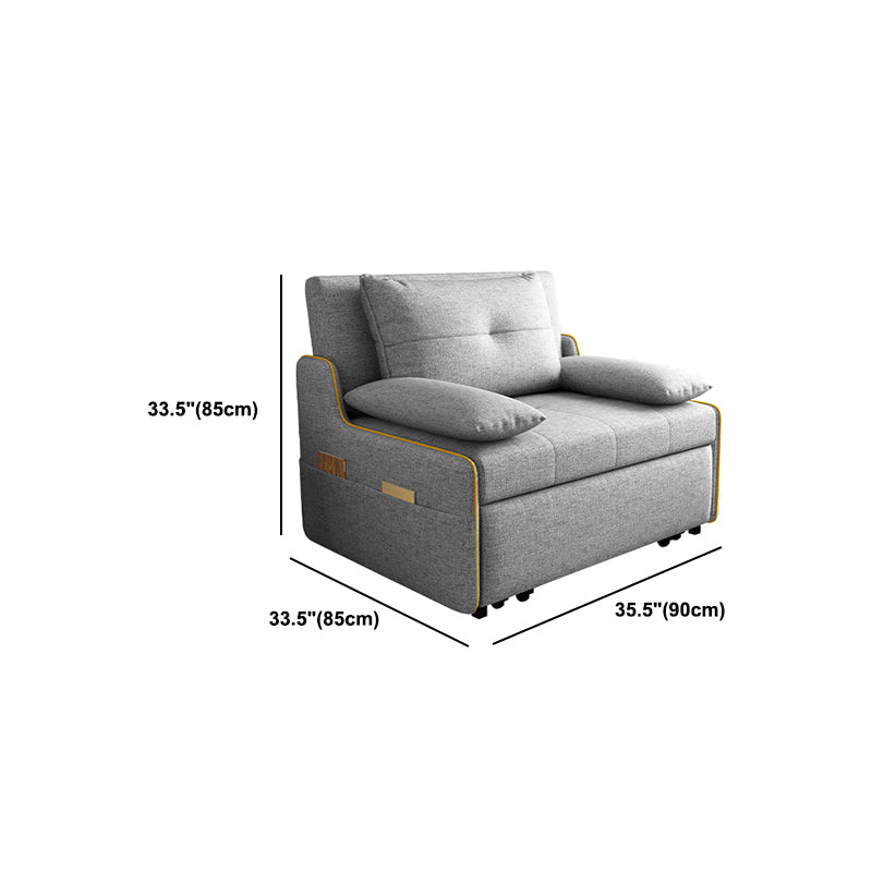 Convertible Contemporary Cotton Blend Bed Sofa Couch in Gray