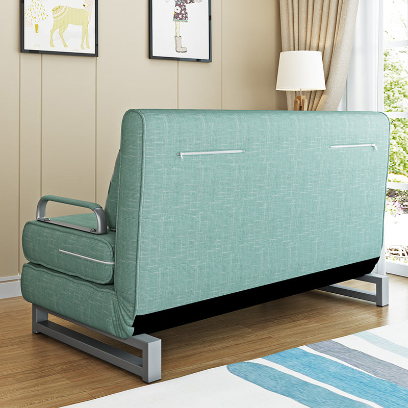 Contemporary Convertible Armless Bed Sofa Couch with Pillows