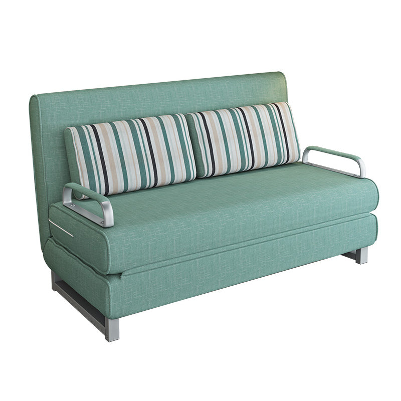 Contemporary Convertible Armless Bed Sofa Couch with Pillows