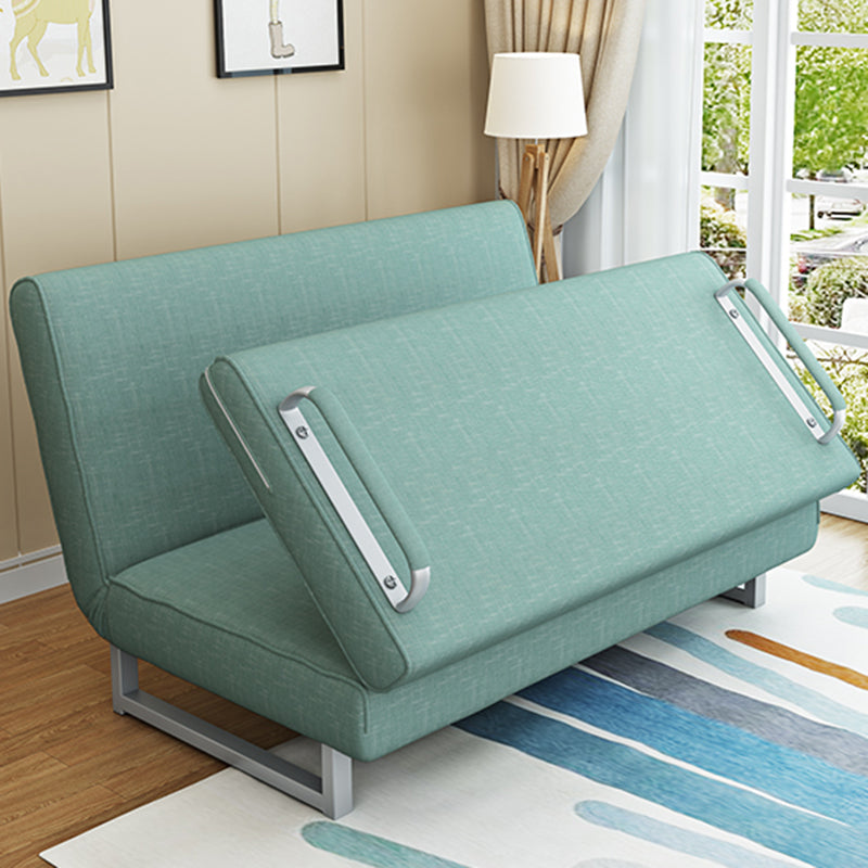 Contemporary Convertible Armless Bed Sofa Couch with Pillows