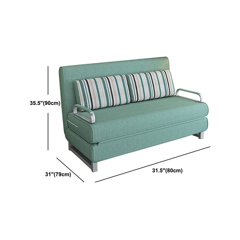 Contemporary Convertible Armless Bed Sofa Couch with Pillows