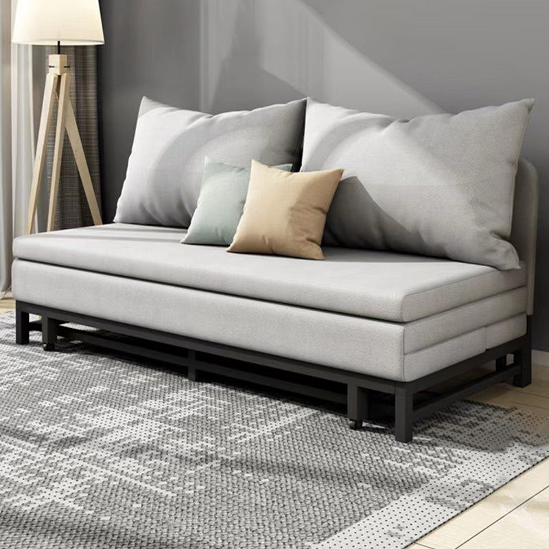 30.70" W x31.49" H Linen Armless Sofa Contemporary Convertible Sofa Bed